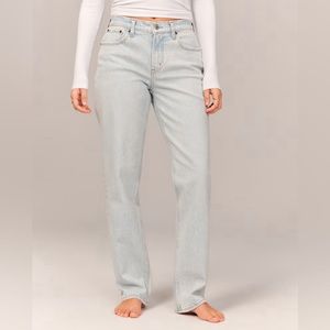 Abercrombie curve love mid rise 90s straight jean